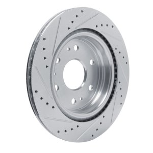 Chevrolet Colorado Brake Rotor (1) - Rear Right - R1 Concepts - Drilled & Slotted - Silver - `23-`25